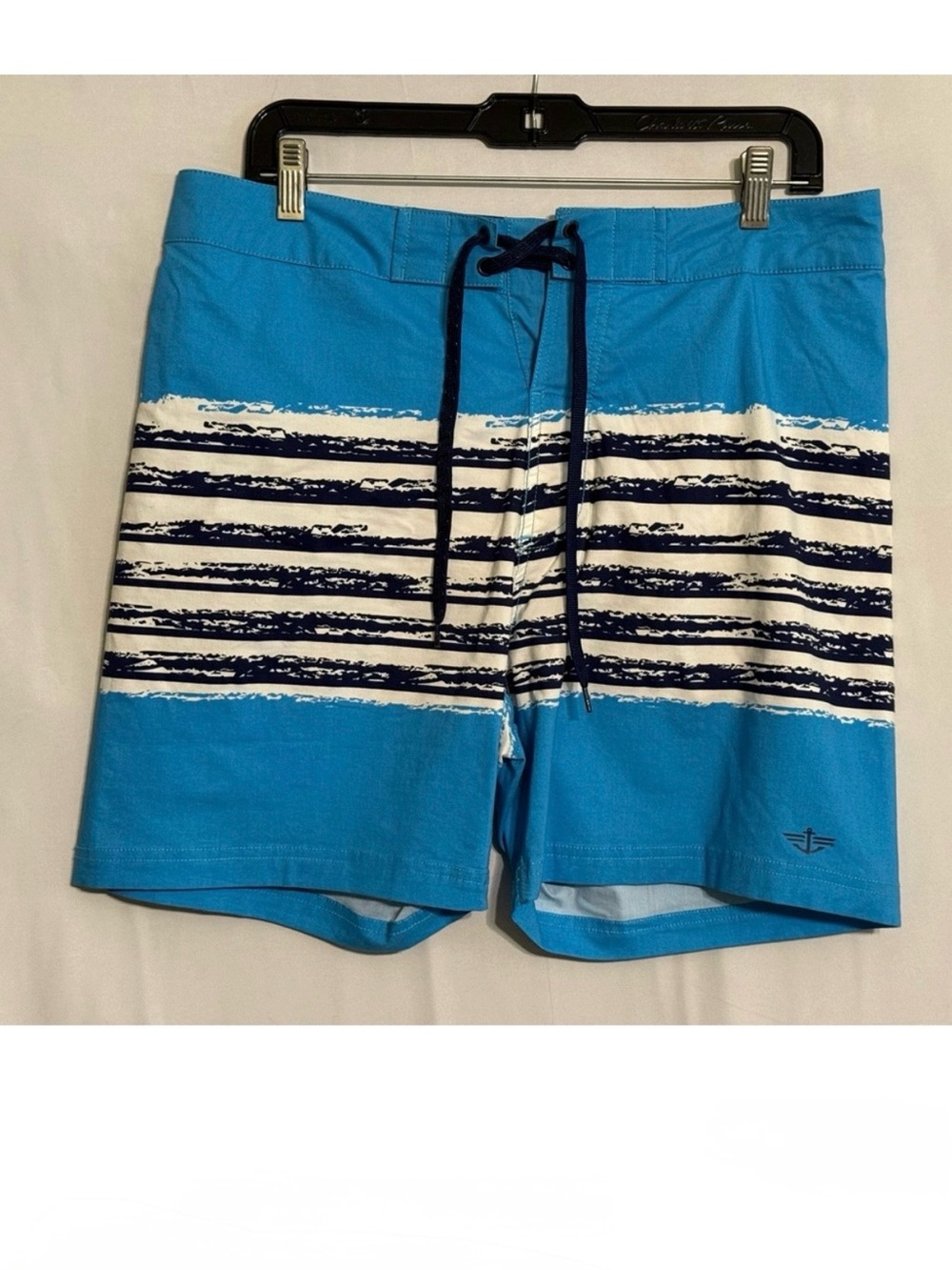 Dockers Blue Striped Swim Shorts Size 34 Waist